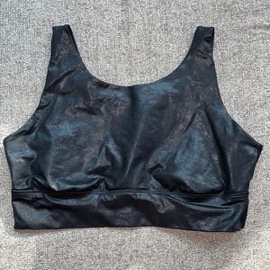 Offline By Aerie Black Crackle Bra Top